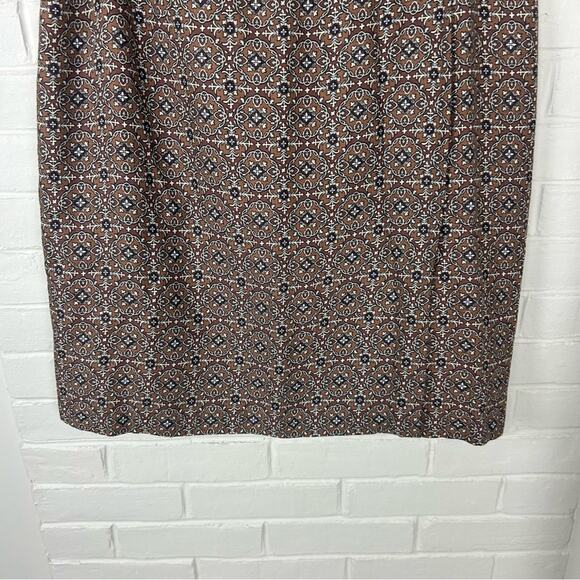 Vintage Hunt Club Brown Patterned Wrap Skirt Size 16 - Picture 4 of 7